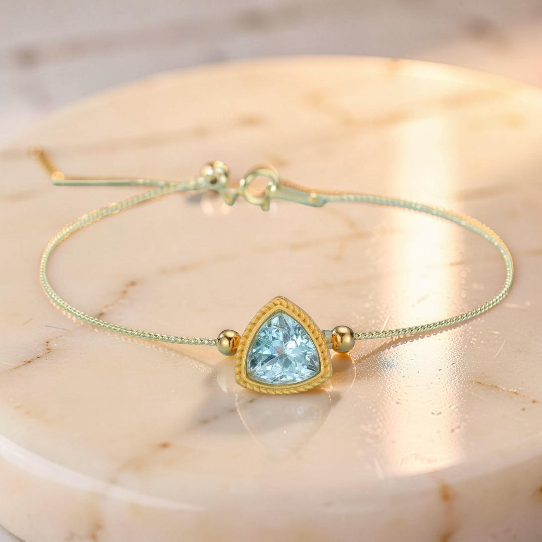 Bracelet Topaze – Trilogie Céleste, Argent Plaqué Or