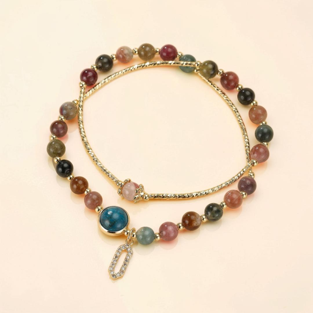 Bracelet Tourmaline Deux Tours – Symphonie de Lumière