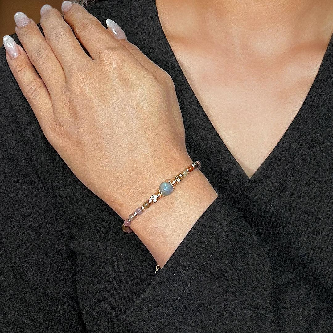 Bracelet Tourmaline et Labradorite – Reflets de Sérénité