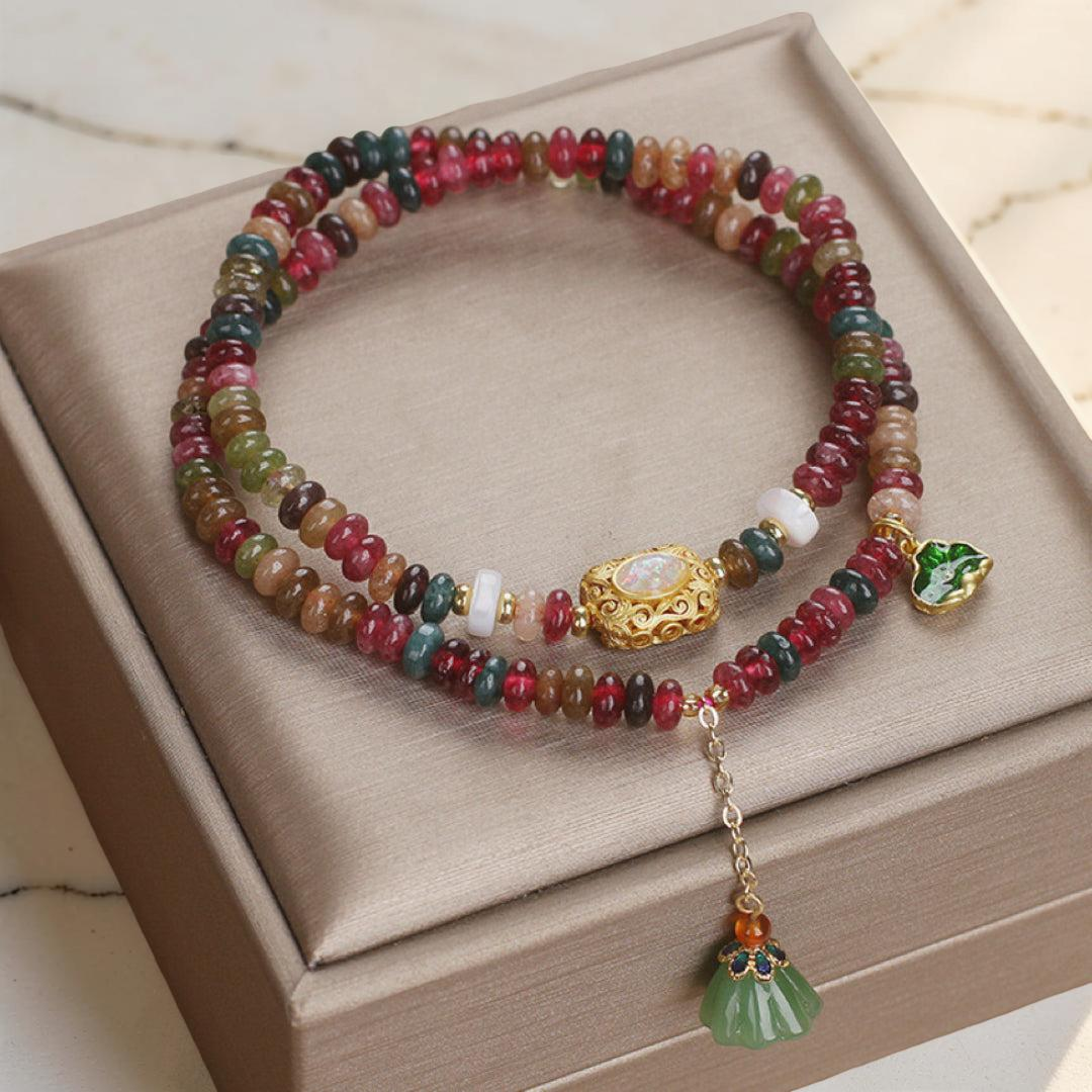 Bracelet Tourmaline Lotus – Éveil Spirituel