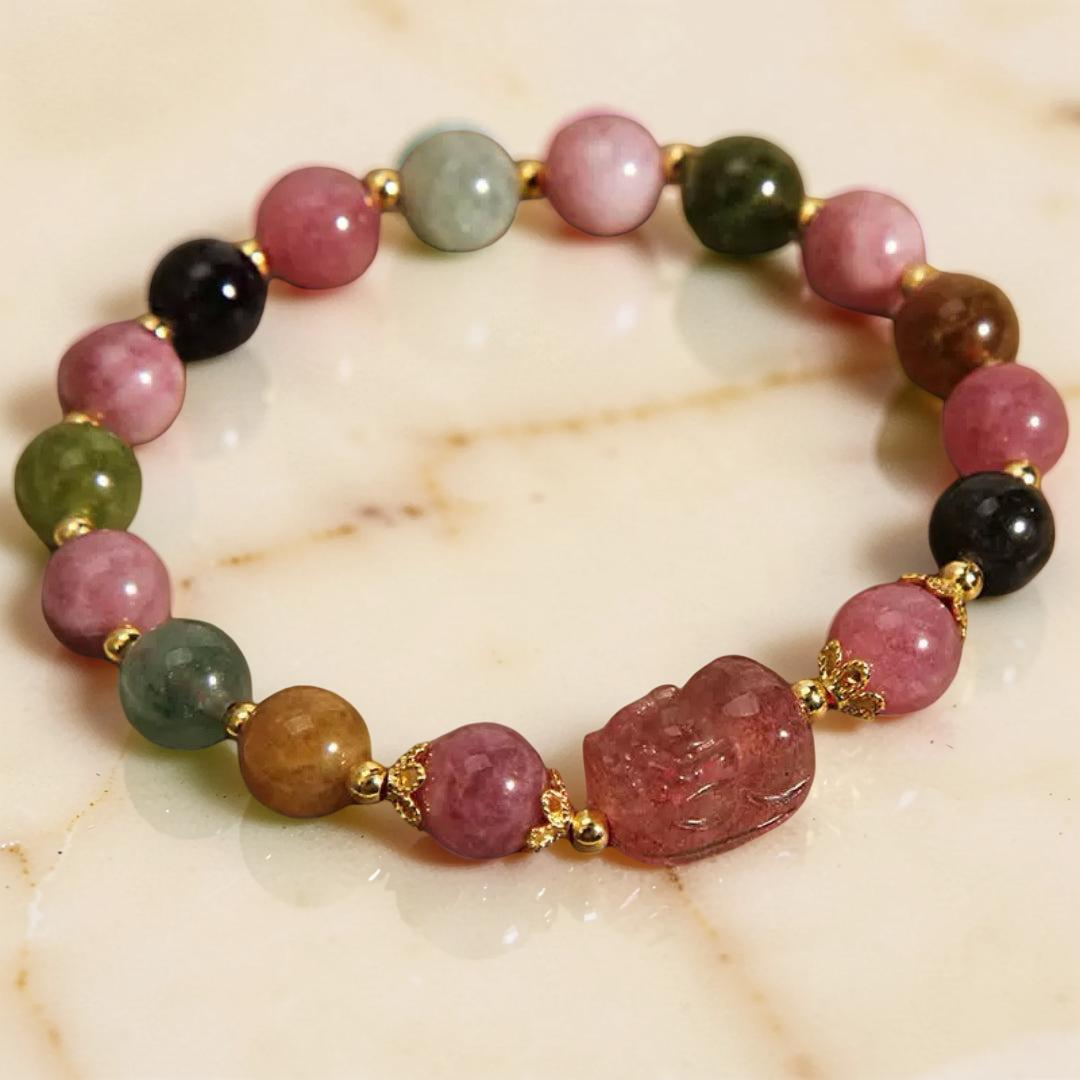 Bracelet Tourmaline Pixiu – Gardien de Fortune