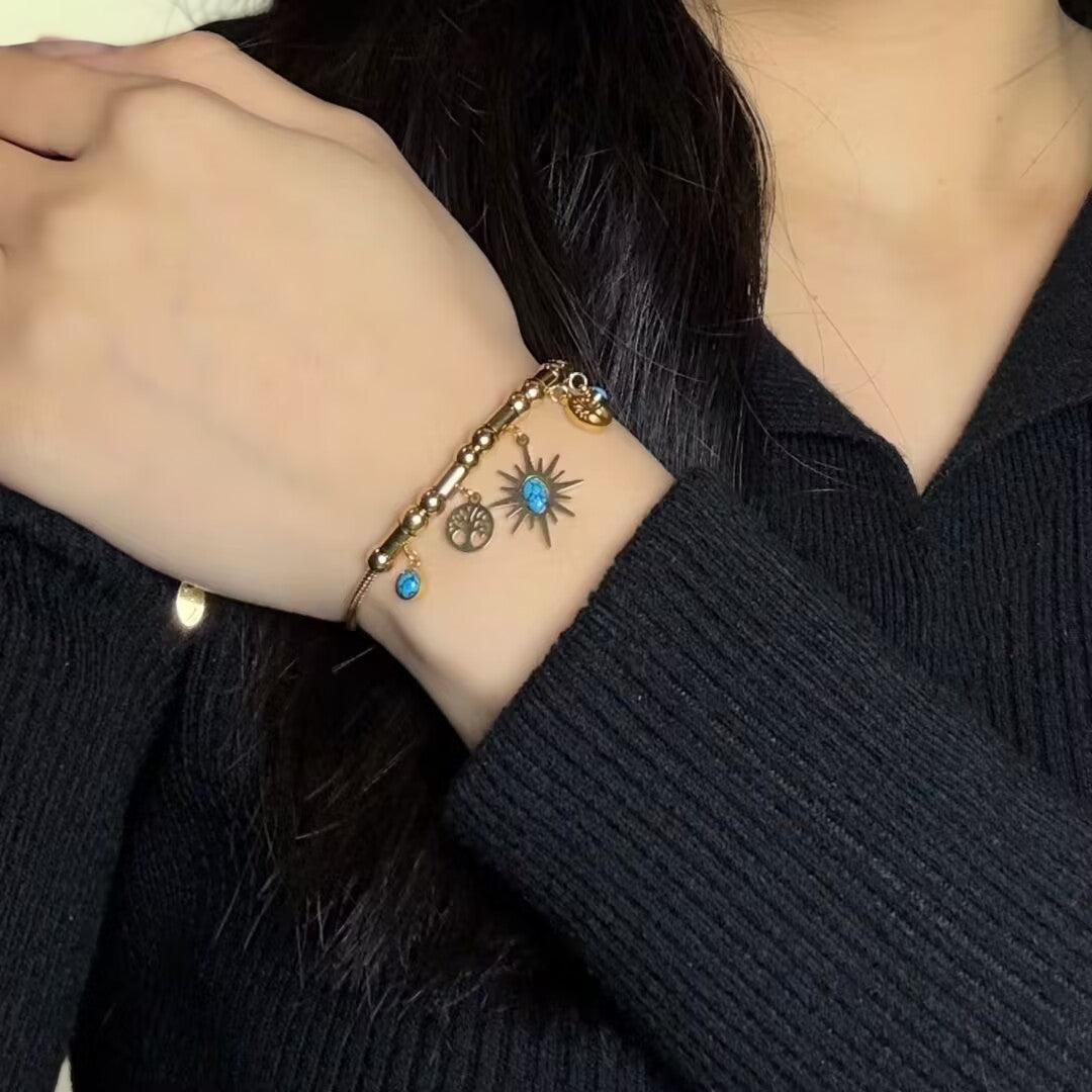 Bracelet Turquoise Arbre de Vie – Aura Dorée