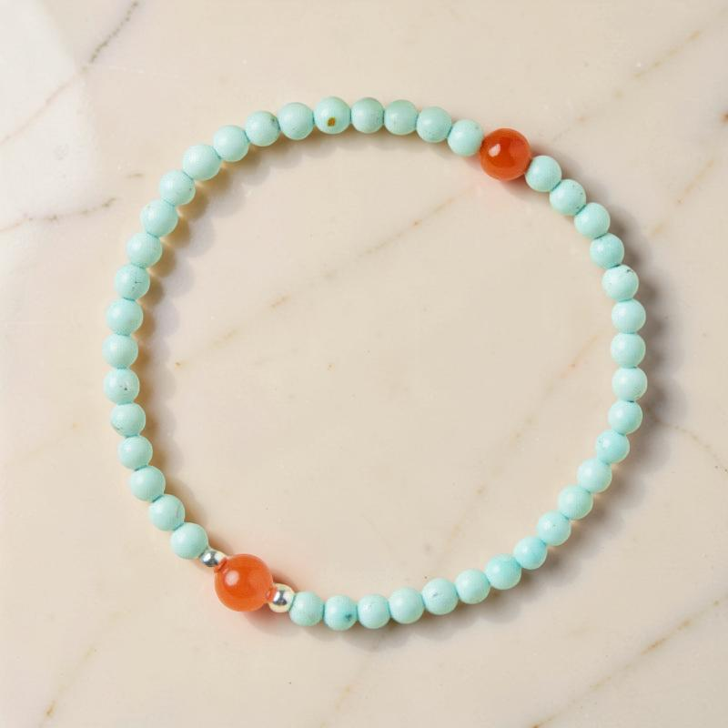 Bracelet Turquoise et Agate – Éclat Authentique, Argent