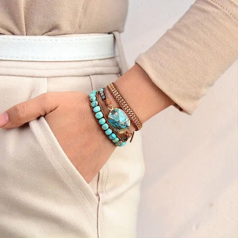 Bracelet Wrap en Turquoise – Toucher de Guérisseur