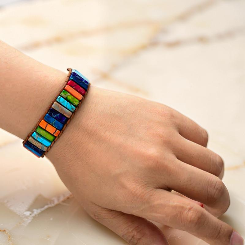 Bracelet Wrap Pierres de 7 Chakras - Harmonie