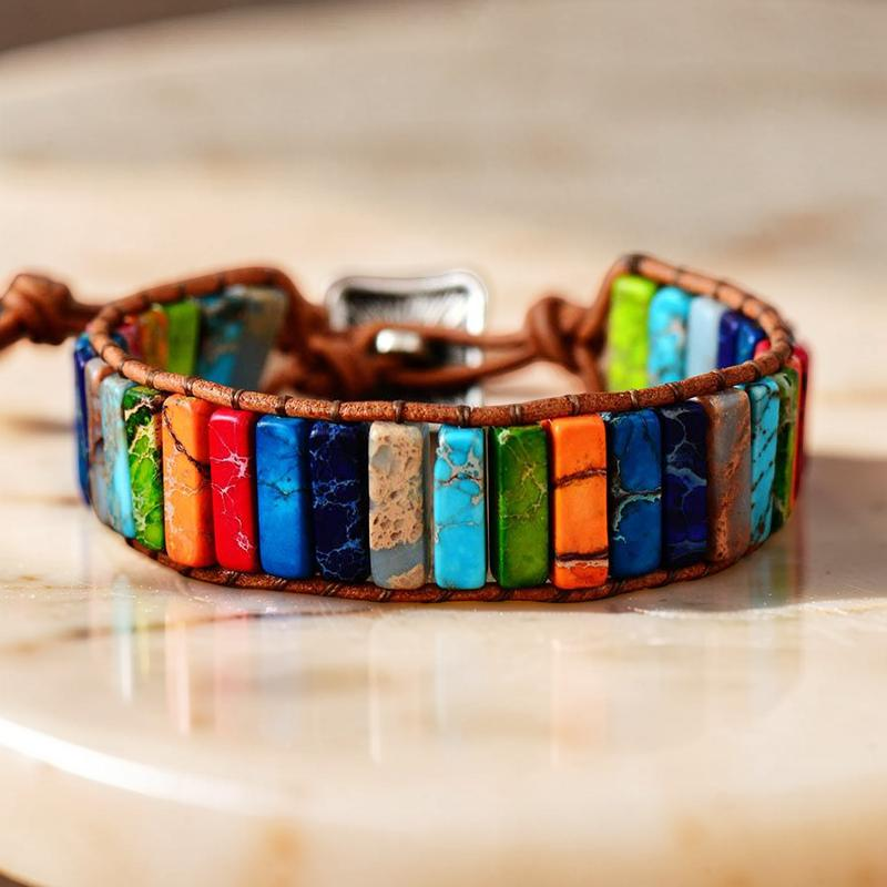Bracelet Wrap Pierres de 7 Chakras - Harmonie