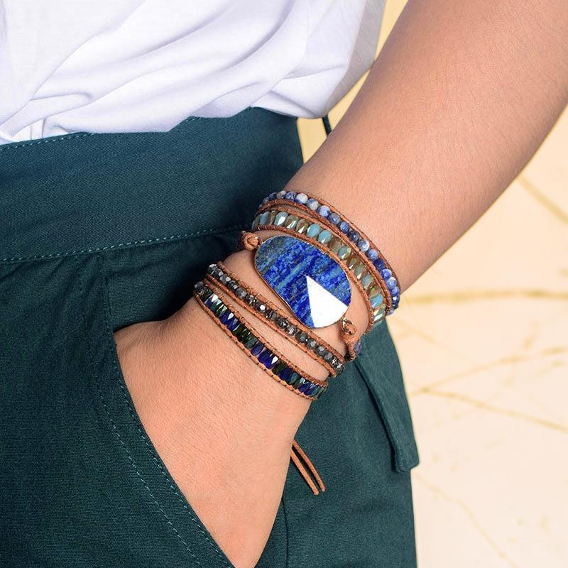 Bracelet Wrap Lapis Lazuli – Énergie Céleste