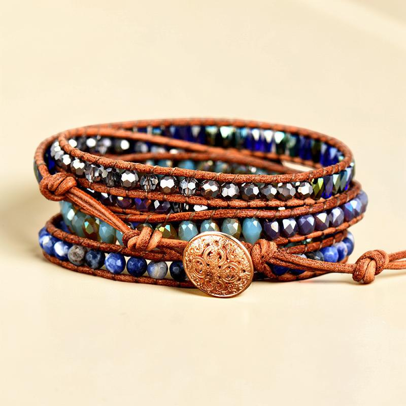 Bracelet Wrap Lapis Lazuli – Énergie Céleste