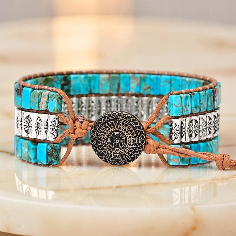 Bracelet Wrap Turquoise – Empreinte Ethnique