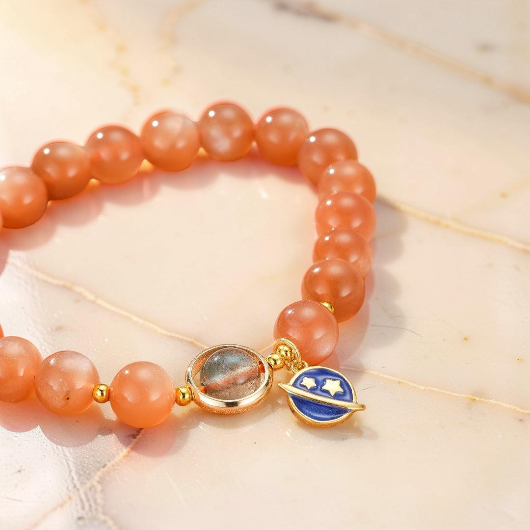 Bracelet Pierre de Soleil et Pierre de Lune – Harmonie Cosmique