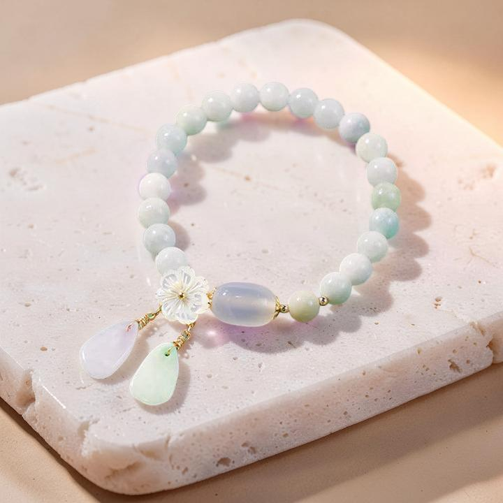 Bracelet Jade Blanc et Agate – Porte Bonheur