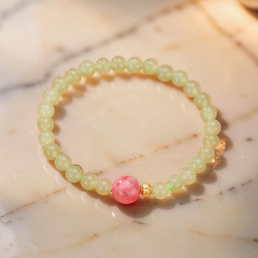 Bracelet Rhodonite et Jade – Duo Bien-Être