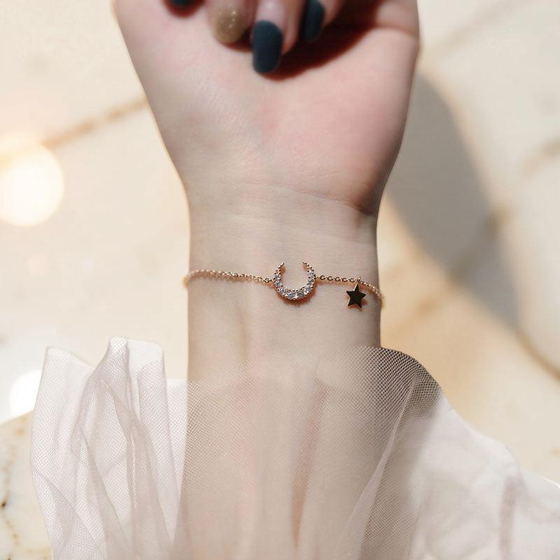 Bracelet Lune et Étoile - Rêveuse, Argent