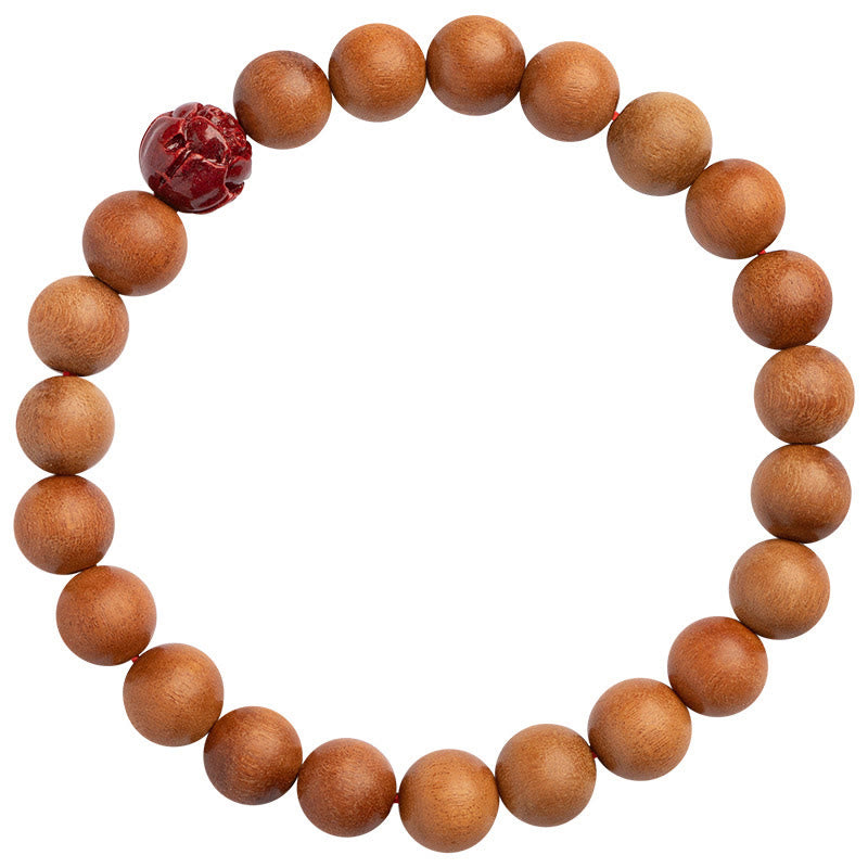 Bracelet Lotus Bois de Pêcher & Cinabre – Protection & Harmonie