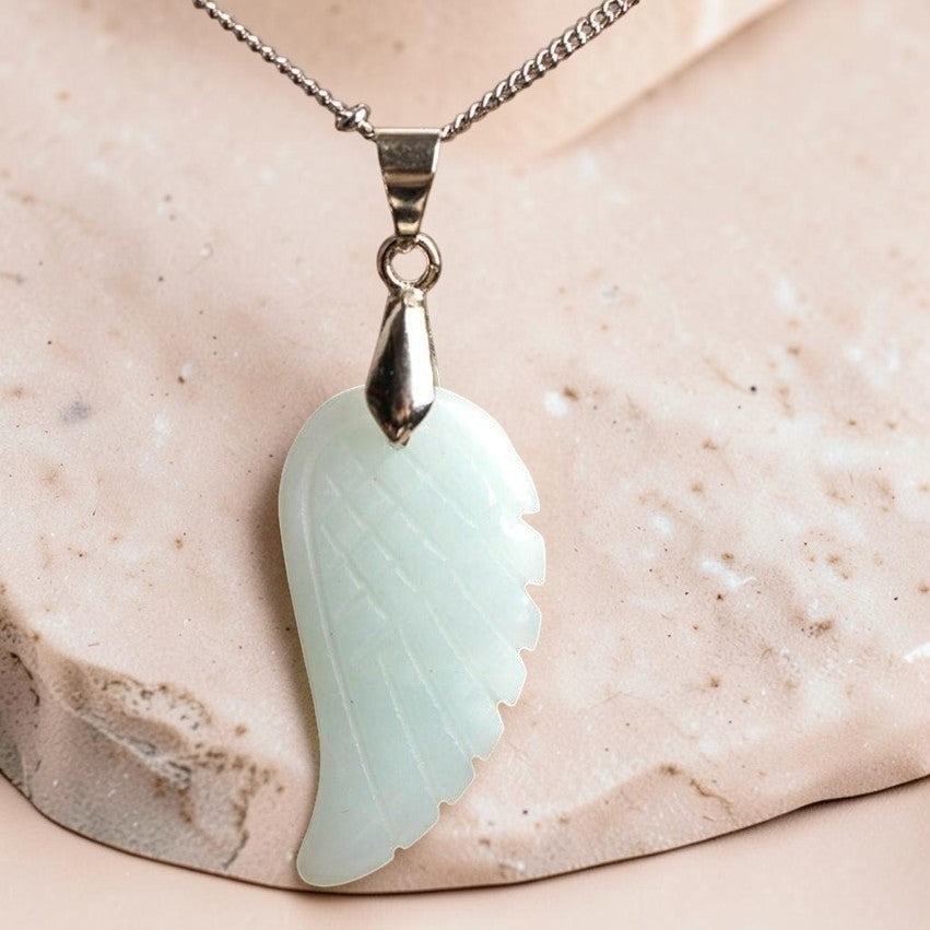 Pendentif Aile d'Ange en Pierre Naturelle