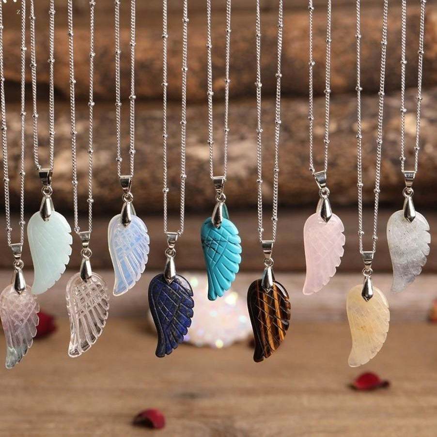 Pendentif Aile d'Ange en Pierre Naturelle