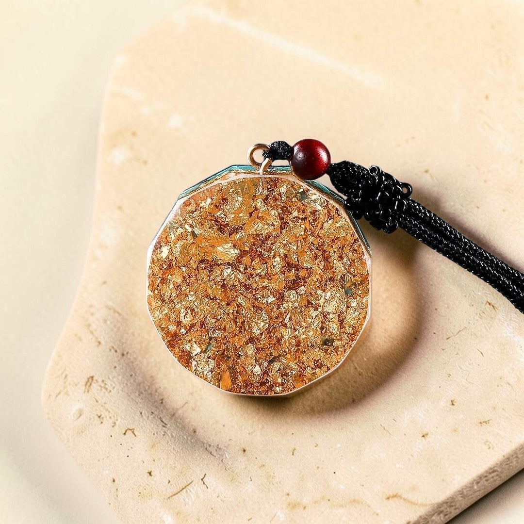 Pendentif Orgonite Puissance de Métatron en Obsidienne & Grenat