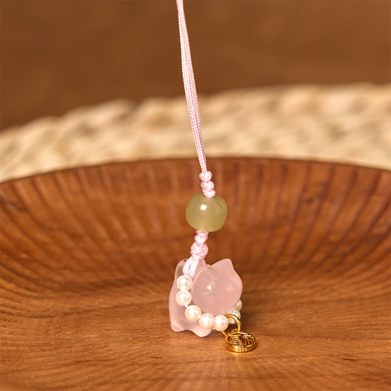 Suspension Décorative Cristaux Naturels et Symbole Fu