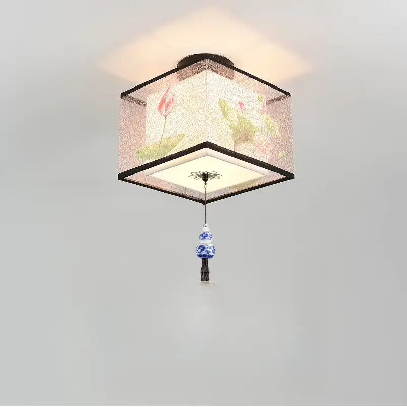 Plafonnier Asiatique LED Zen au Motif Lotus