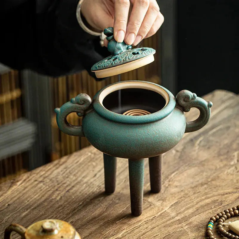 Brûleur d’Encens Tripode en Céramique Zen pour Intérieur