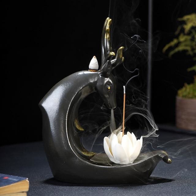 Porte-Encens “La Cascade du Bonheur” – Support Décoratif avec Effet Cascade pour Encens Cônes & Bâtons