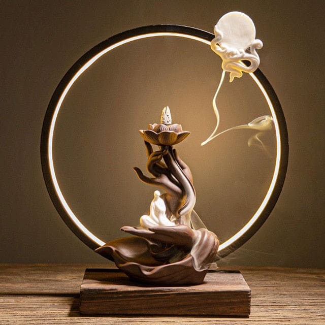 Porte-Encens “Sublime Éclosion” – Support Décoratif en Résine pour Encens Bâtons & Cônes