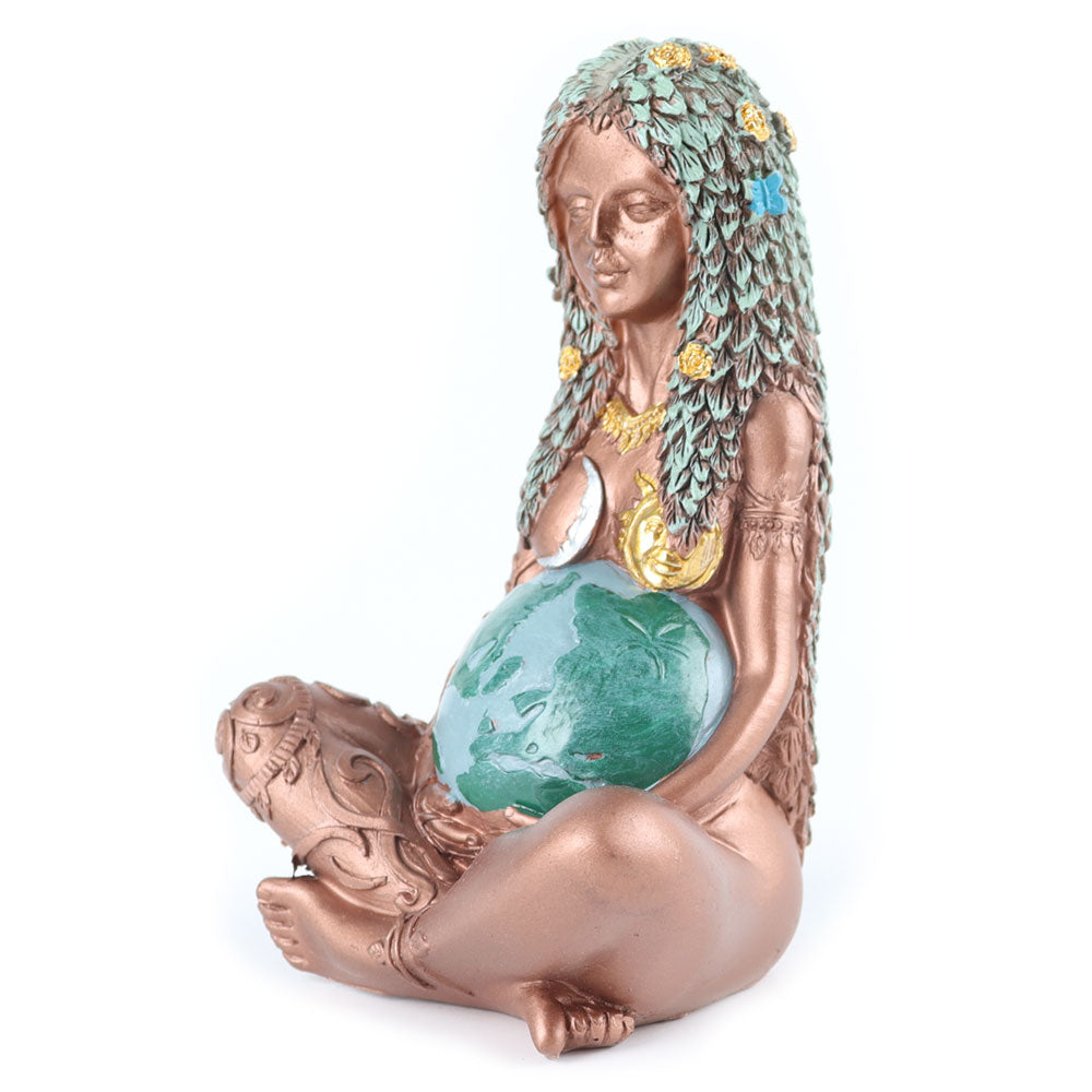 Statue de la Terre Mère en résine (14,5 cm) | Décoration de jardin spirituelle