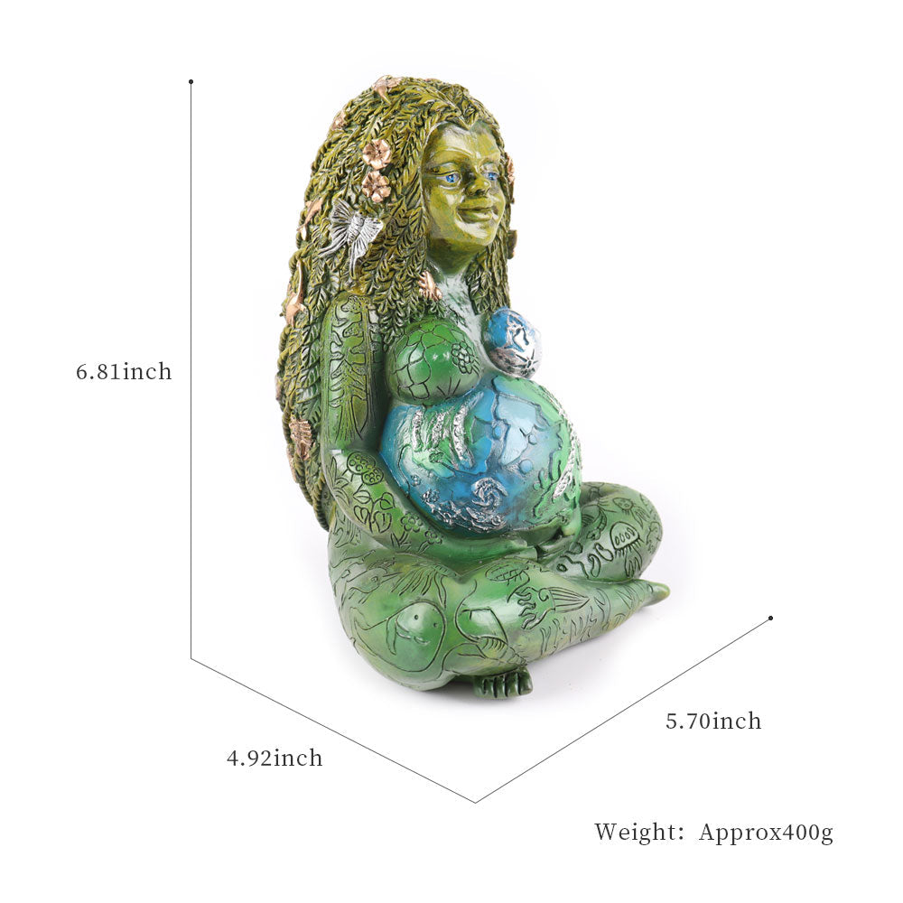 Statue de la Terre Mère en résine (14,5 cm) | Décoration de jardin spirituelle