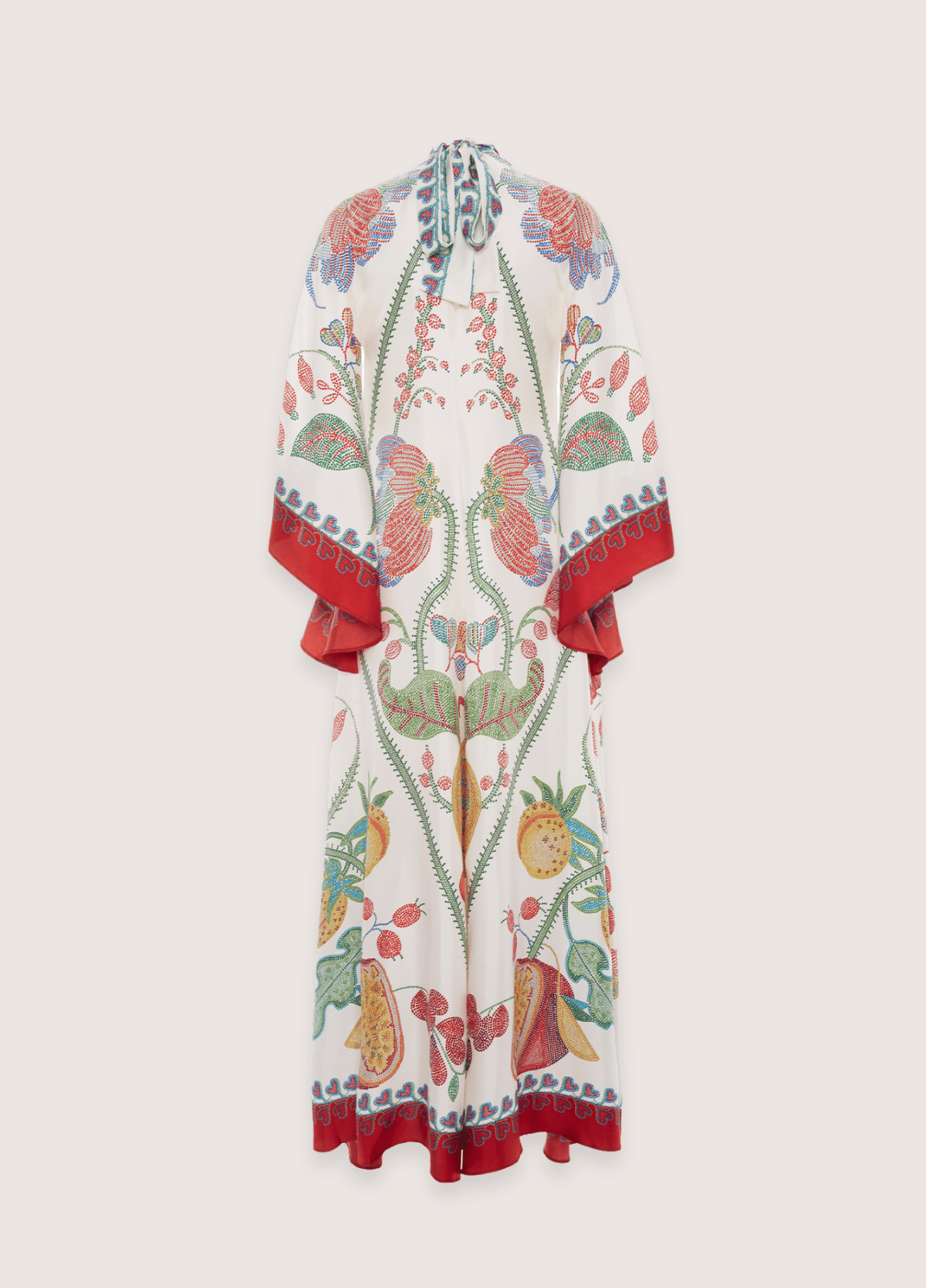 Robe kimono femme motif pivoine blanc – Jardin Secret