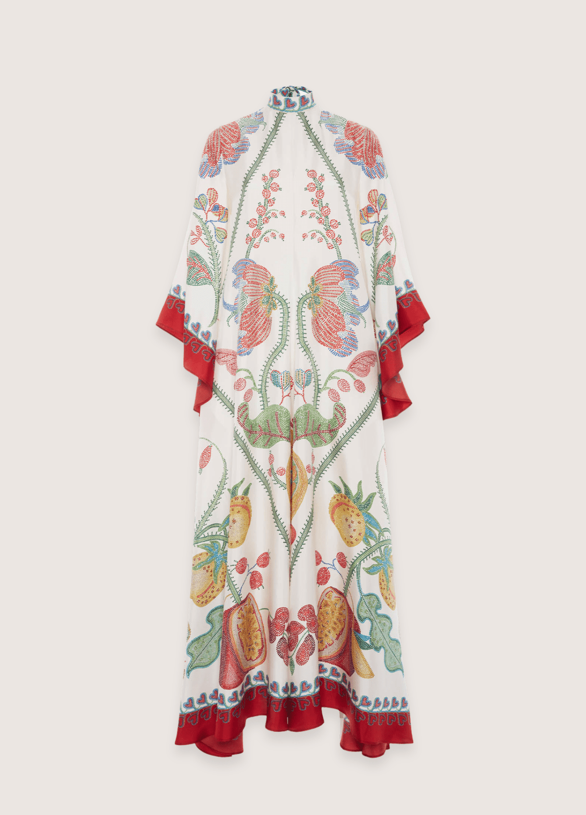 Robe kimono femme motif pivoine blanc – Jardin Secret