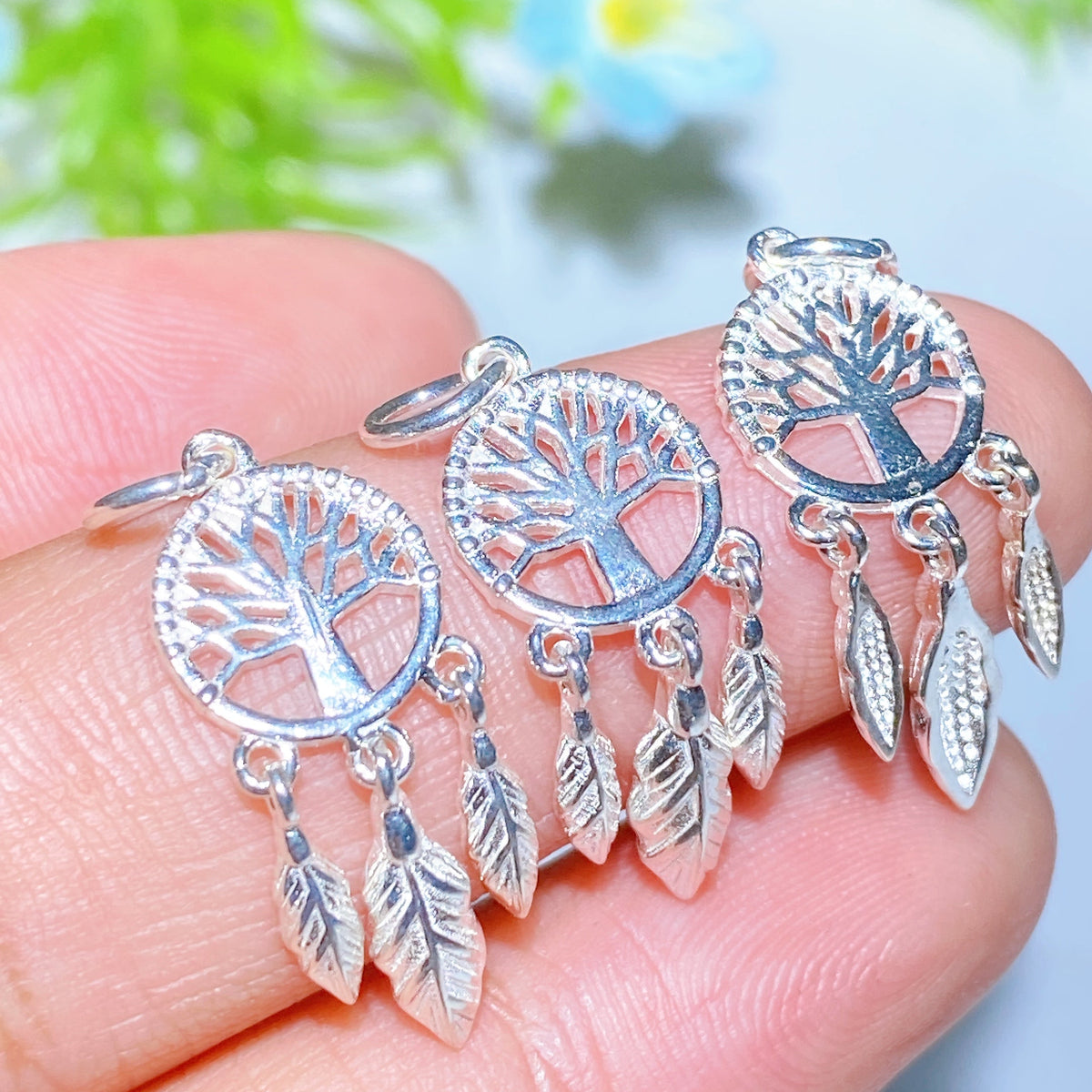 Breloques Sculptées en Argent S925 — Charms Spirituels DIY pour Créations Personnalisées (5–15 mm)
