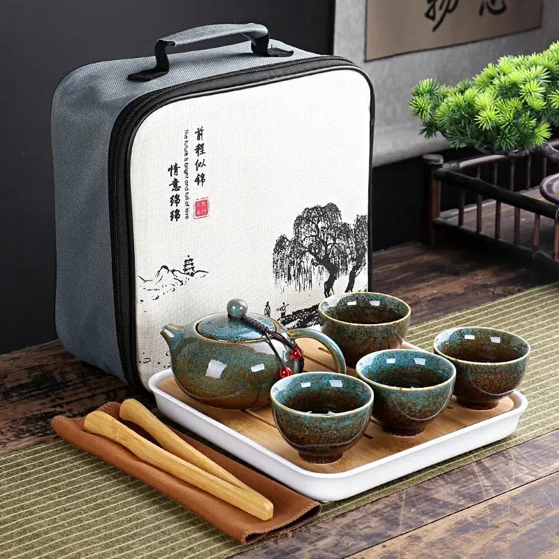 Service à Thé Portable en Céramique, Rituels Zen & Voyages