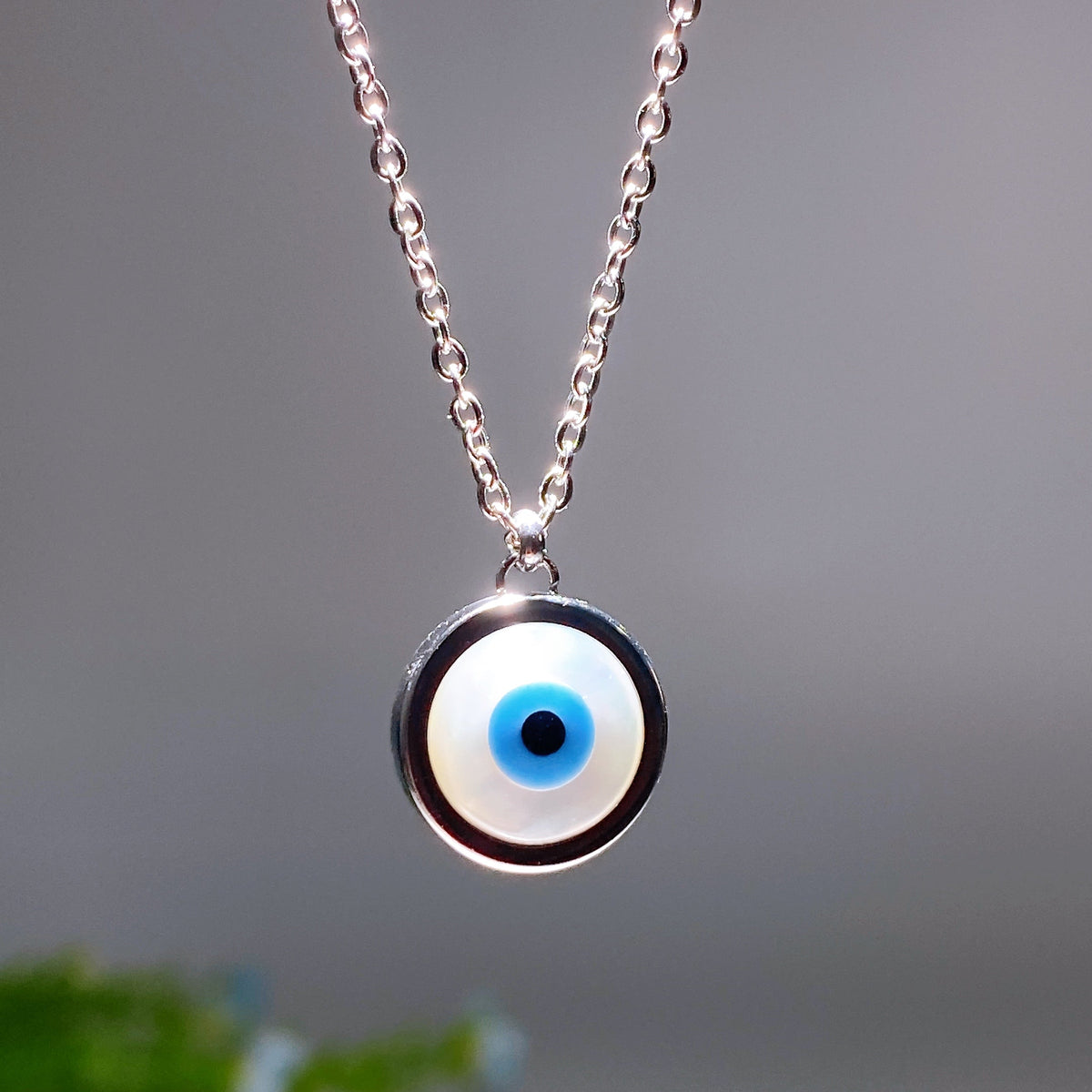 Collier Œil Protecteur Argent 28cm