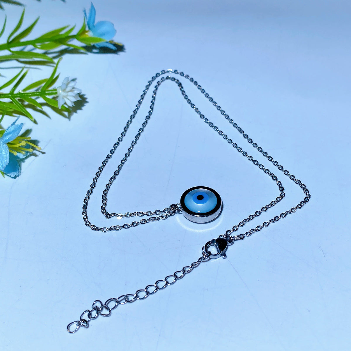 Collier Œil Protecteur Argent 28cm