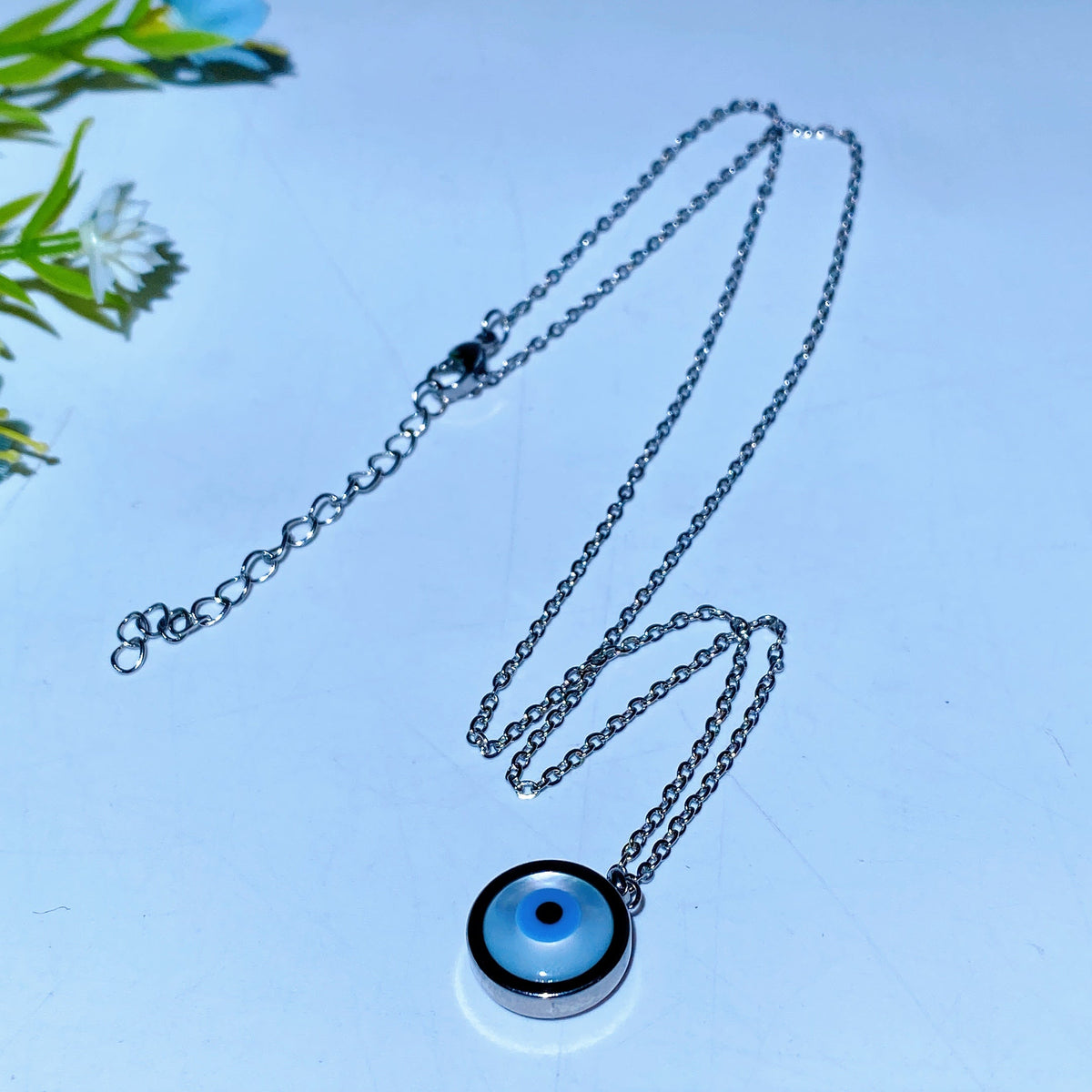 Collier Œil Protecteur Argent 28cm