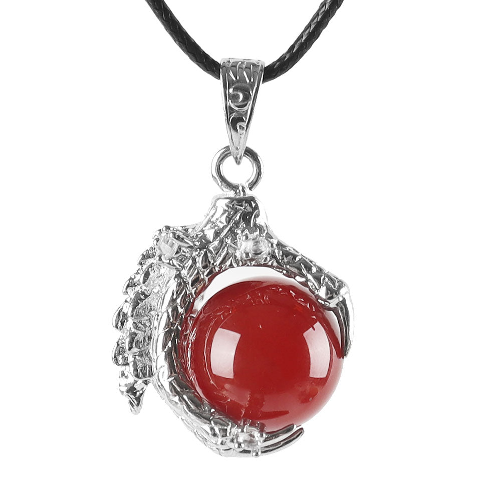 Pendentif Dragon « Griffe Protectrice » en Calcédoine Rouge – 20 mm