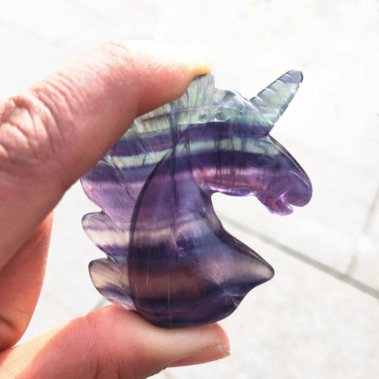 Statuette Licorne en Cristal de Fluorite – Émerveillement & Harmonie