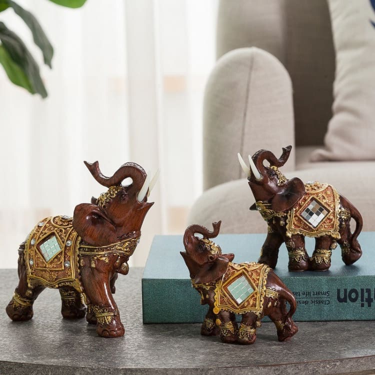 Statuette d'éléphant de Thaïlande porte bonheur