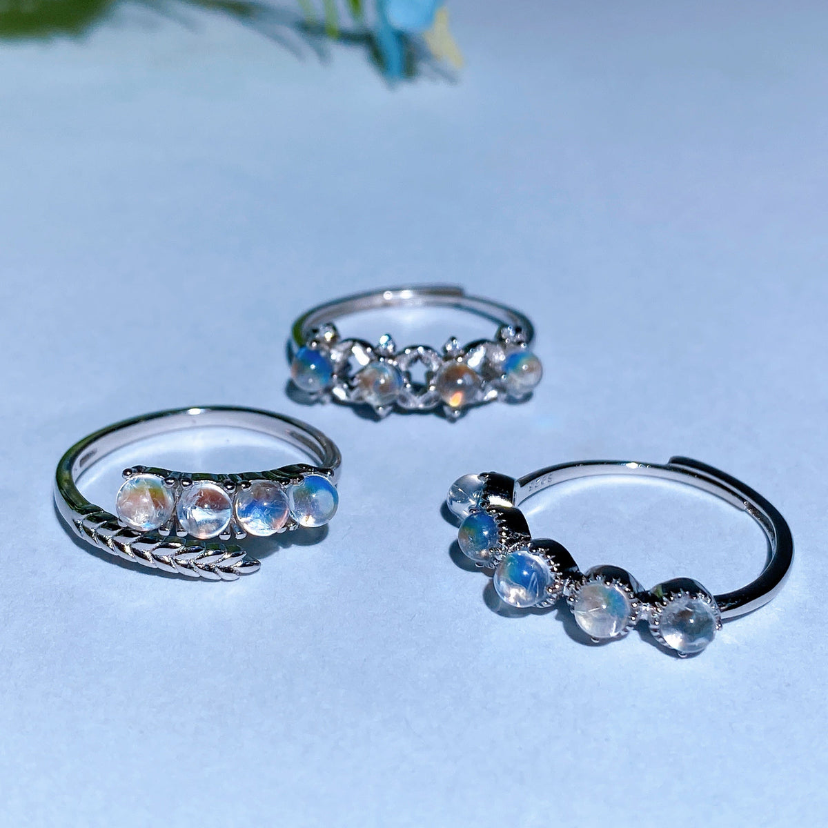 Bague en Pierre de Lune Naturelle & Argent Sterling 925 – Anneau Céleste Unisexe