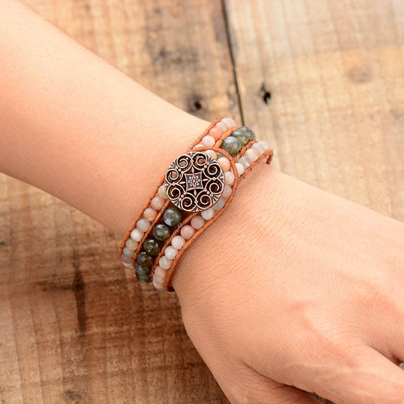 Bracelet Sunstone & Labradorite « Moment of Truth » (18,5–19 cm)