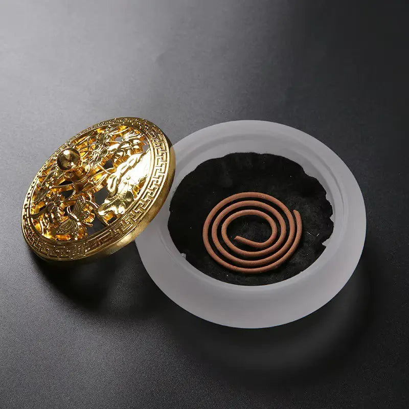 Brûleur d’Encens en Verre, Plateau Bouddhiste