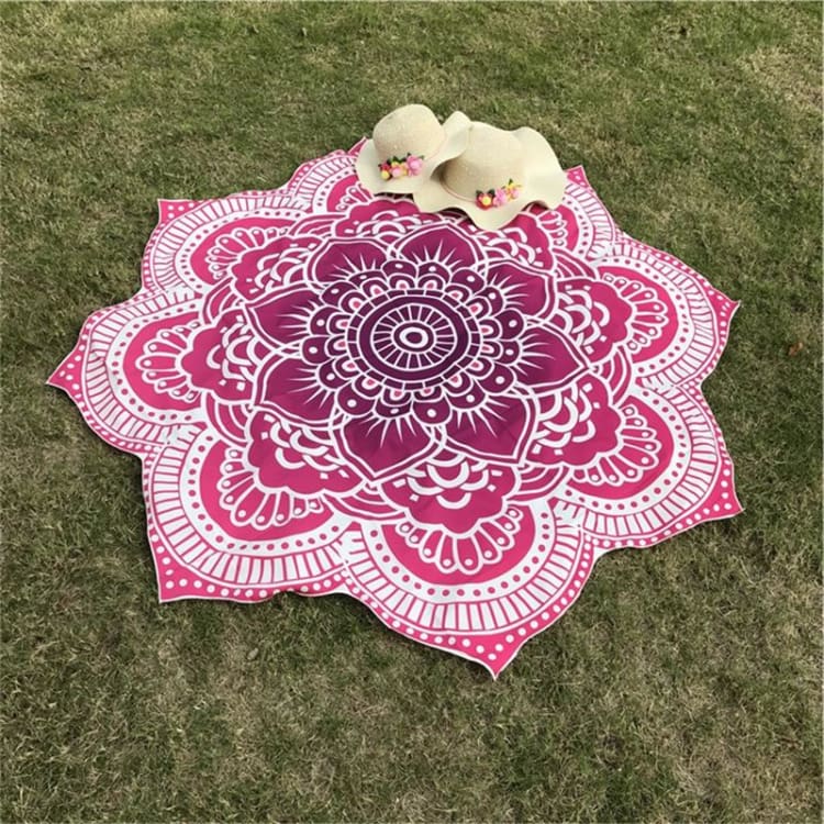 Tapis de méditation et yoga imprimé 3D – Polyester – 150 cm
