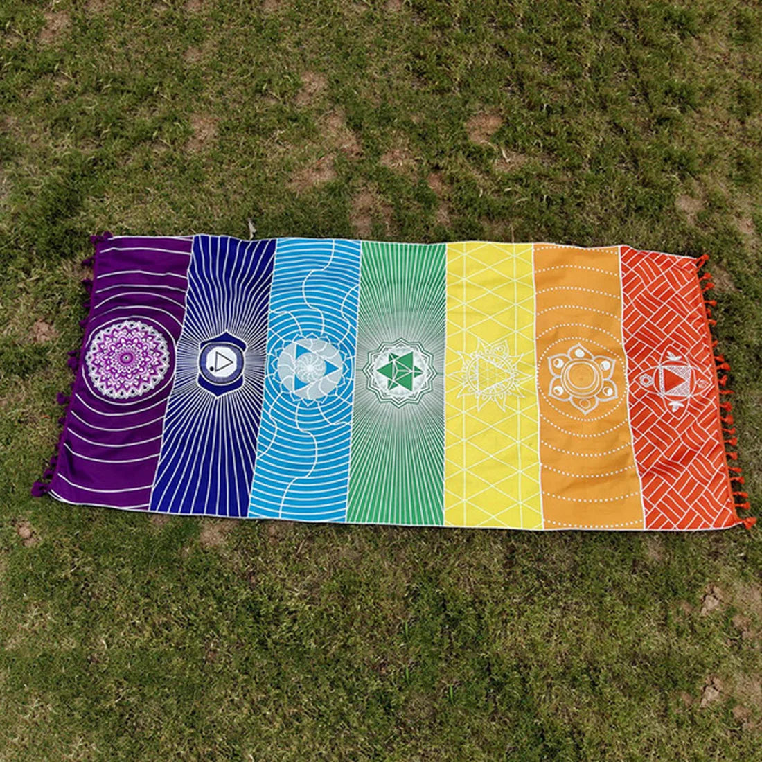 Tapis Sept Chakras Style Bohème – Déco & Espace Bien-Être