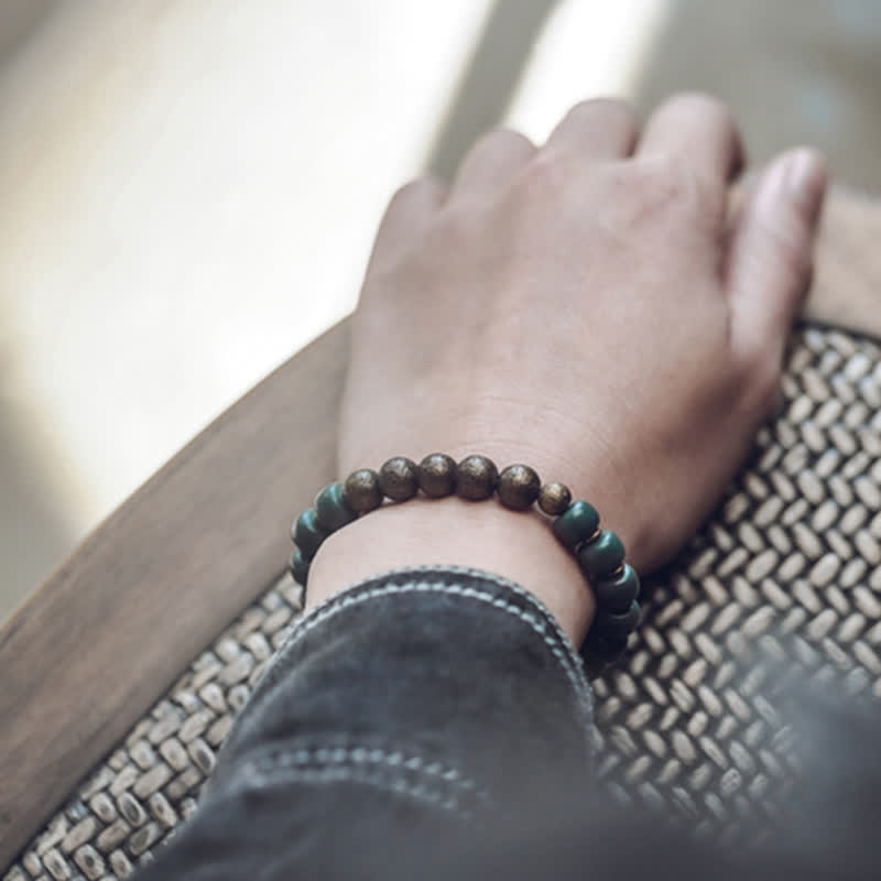 Bracelet Graines de Bodhi & Cuivre – 6×8 mm