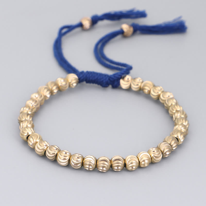 Bracelet Spirituel Tibétain en Perles de Cuivre Ajustable