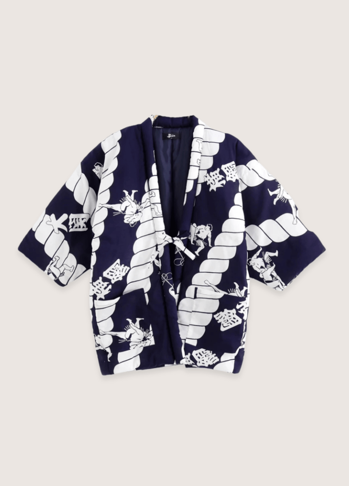 Veste kimono femme coton motif encre bleu – Sumō