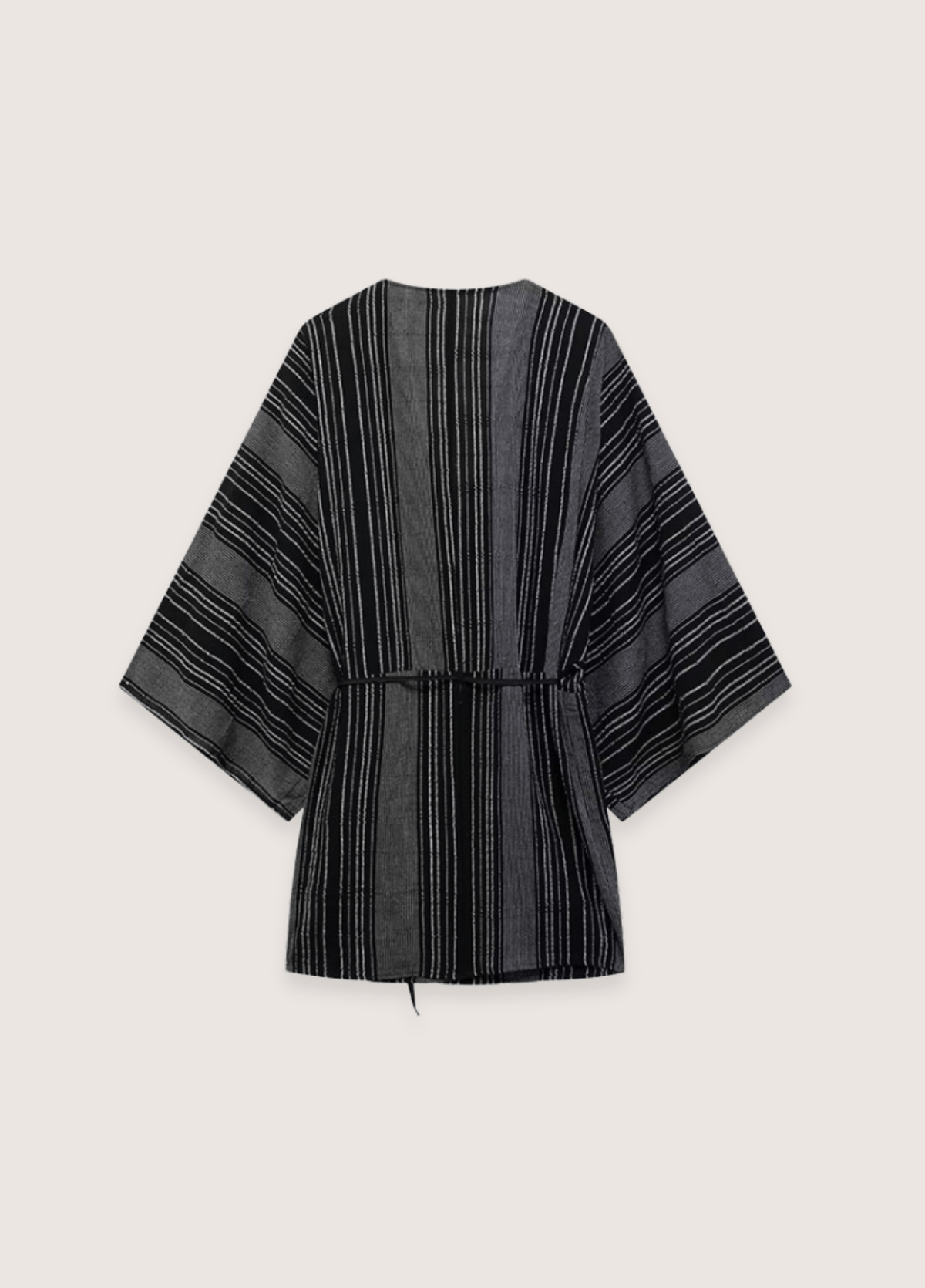 Kimono court femme coton motif rayure noir – Shima