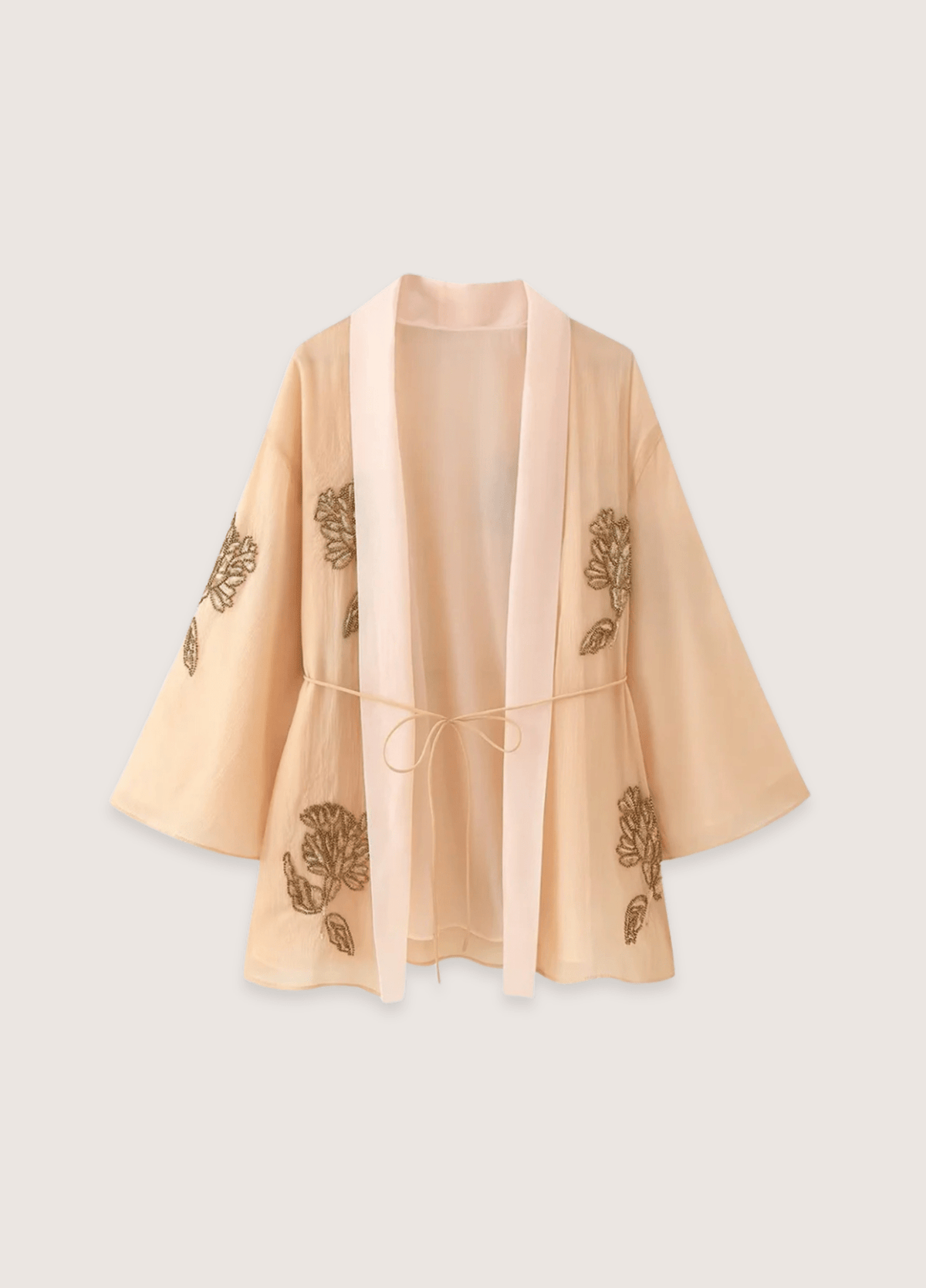 Veste kimono femme floral beige – Yuki