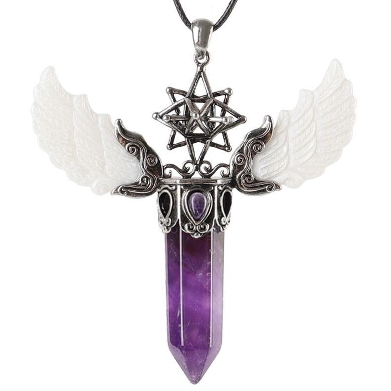 Pendentif Aile Vintage en Cristal Naturel
