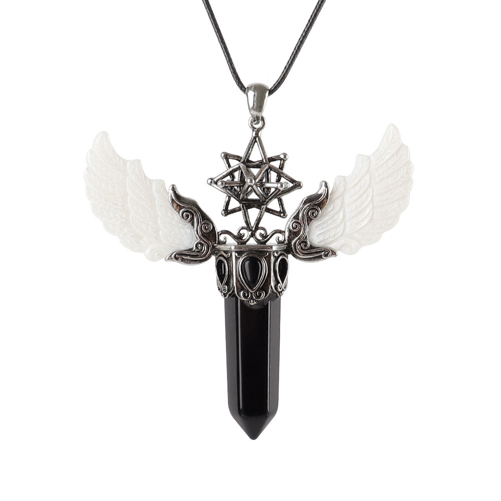 Pendentif Aile Vintage en Cristal Naturel